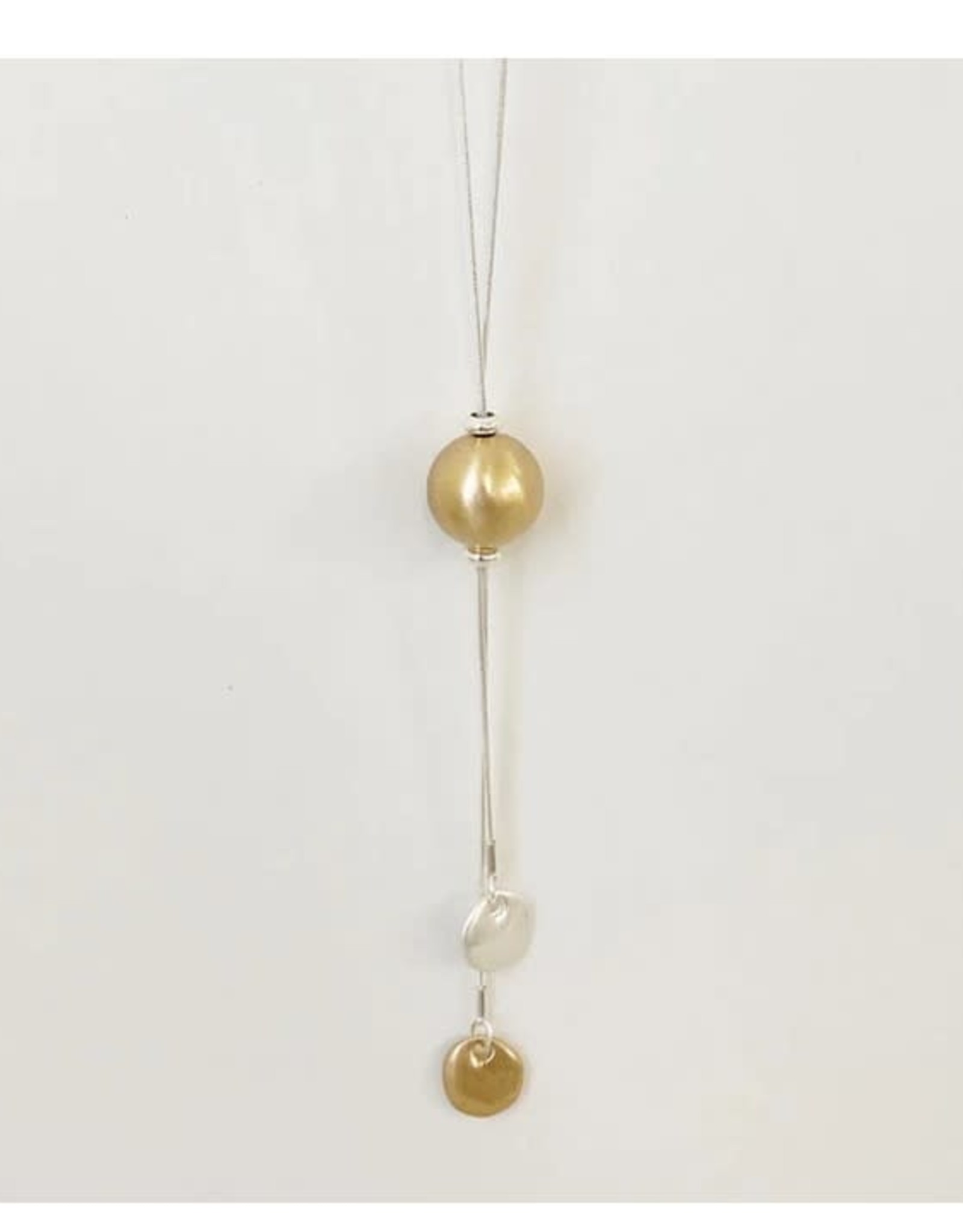 Caracol Long collier + boule  #1430  Doré