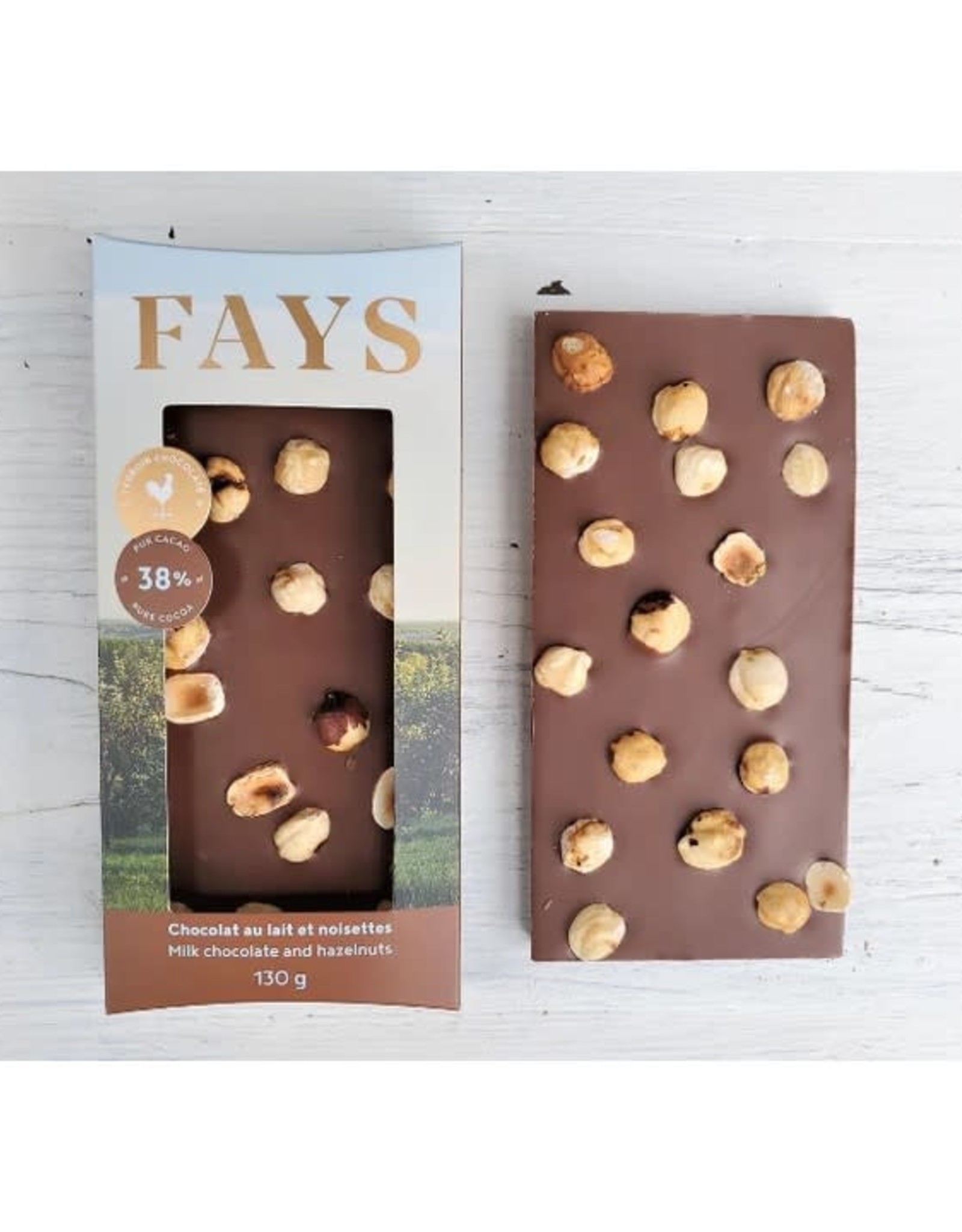 Fays terroir chocolaté Tablette de chocolat au lait & Noisettes