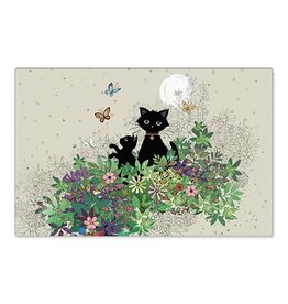 Napperon chat - Fleurs + Papillons