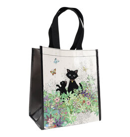 Sac magasinage - Chat fleurs & papillons