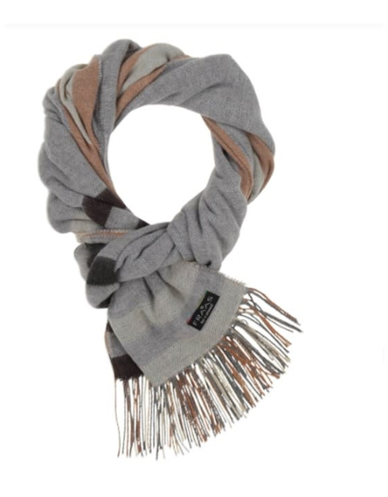 Fraas Foulard tartan - Gris, camel & noir