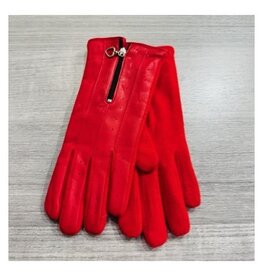 Gant cuir rouge + Zip