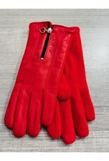 Gant cuir rouge + Zip