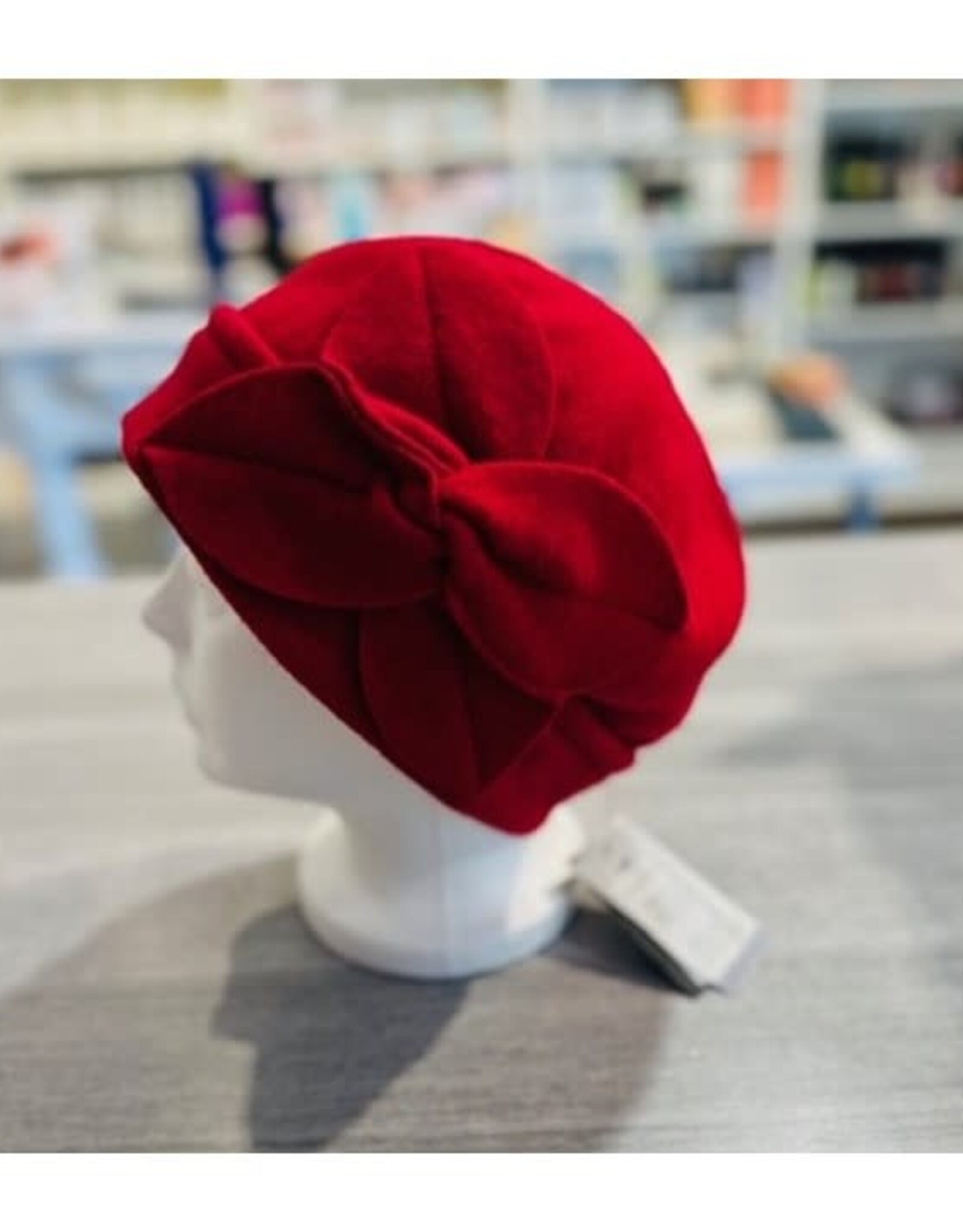 Chapeau fleur twist  - Rouge