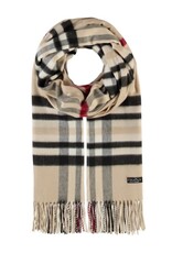 Fraas Foulard cashmink Plaid  - Latté