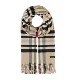 Fraas Foulard cashmink Plaid  - Latté