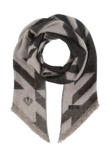 Fraas Foulard pied-poule en pointe - Noir