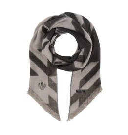 Fraas Foulard pied-poule en pointe - Noir