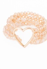 Caracol Bracelet élastique Coeur - Rose