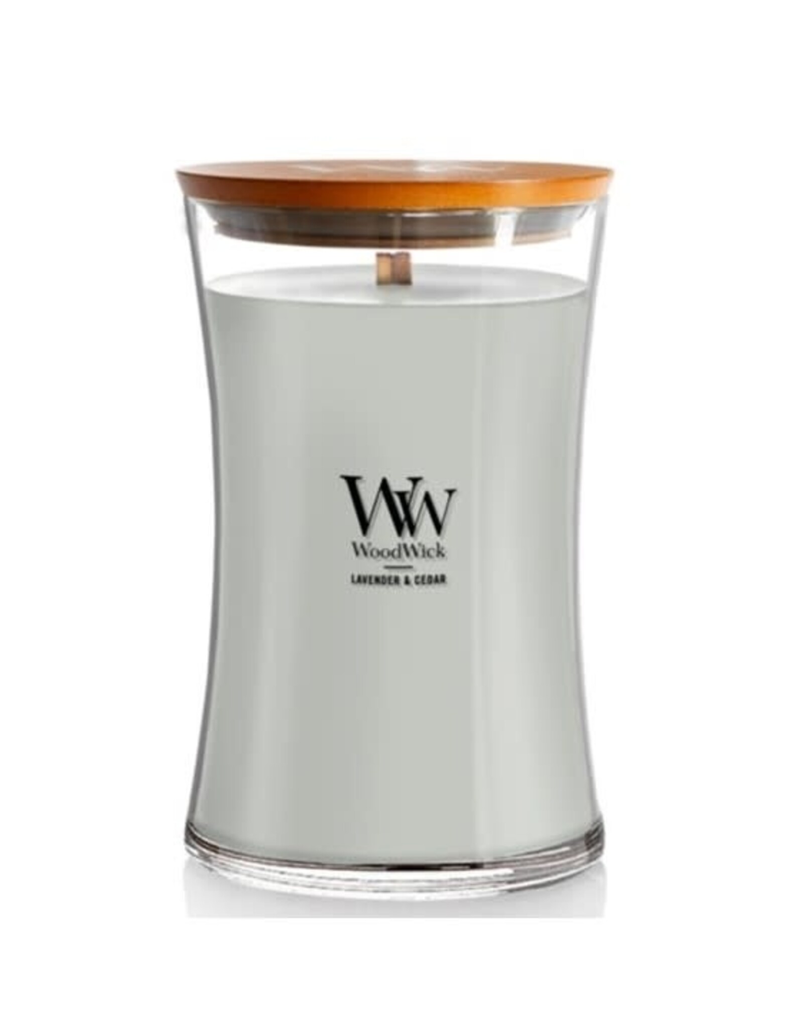 Woodwick Bougie large - Lavender Cedar