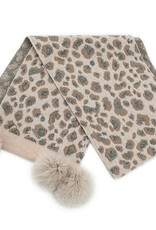 Foulard + pompon  Animal - Beige & Gris