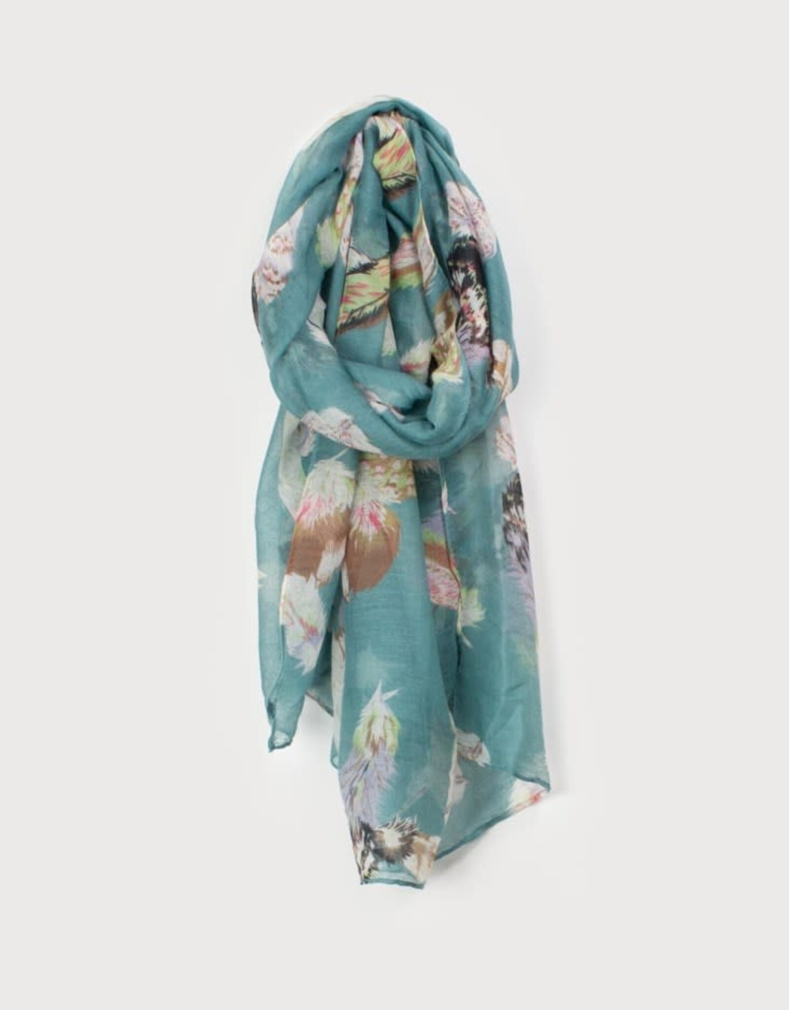 Caracol Foulard #6150 Plumes - Turquoise