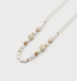 Caracol Long collier #1643 Blanc & Or