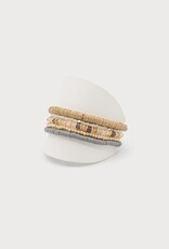 Caracol Ens mini bracelets  Multi  beige & Or