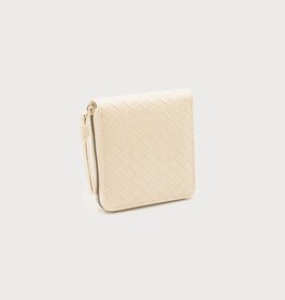 Caracol Petit portefeuille carré - Tressé beige
