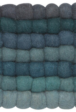Sous-plat carré en laine - Multi bleu