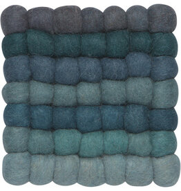 Sous-plat carré en laine - Multi bleu