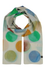 Fraas Foulard (Soie & Coton) ronds multi - Turquoise