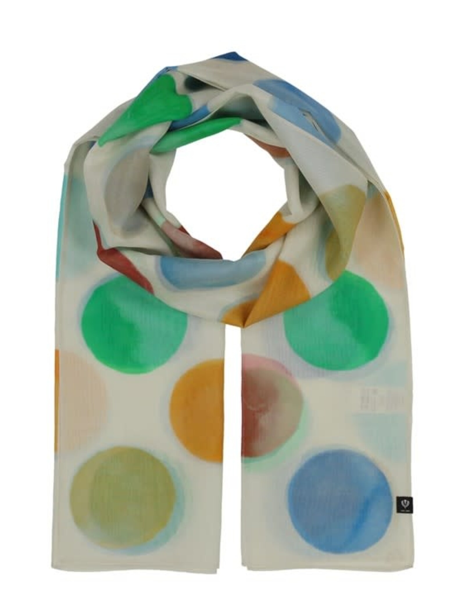 Fraas Foulard (Soie & Coton) ronds multi - Turquoise