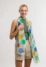 Fraas Foulard (Soie & Coton) ronds multi - Turquoise