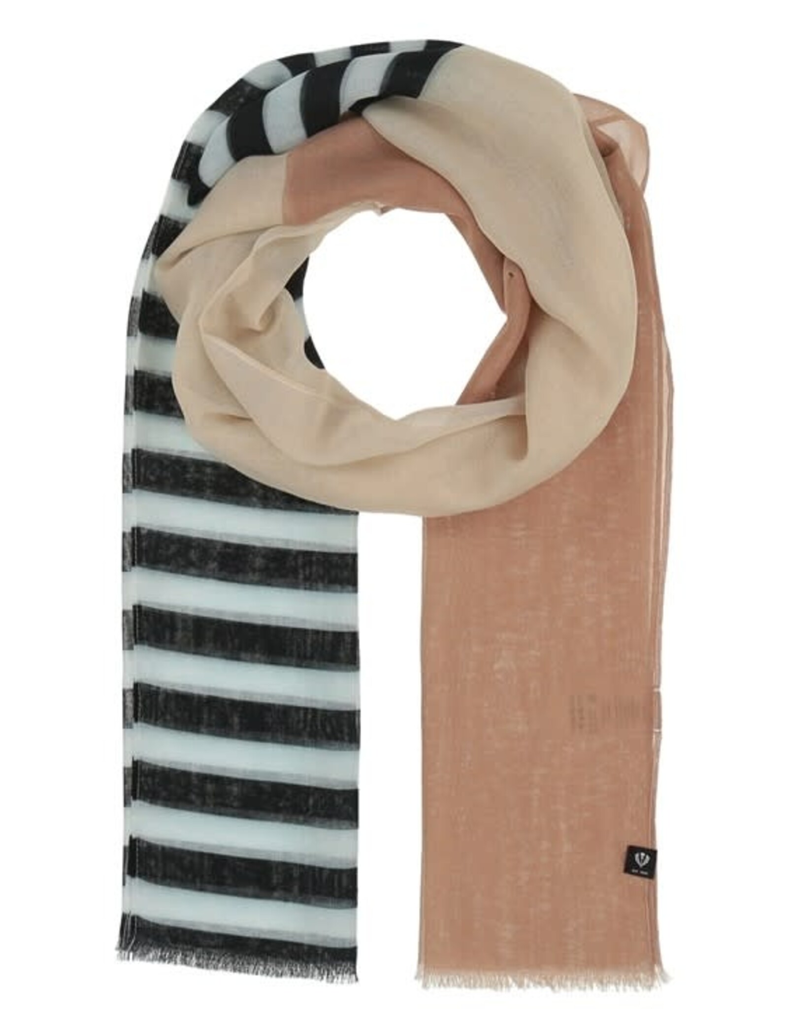 Fraas Foulard rayures géométriques - Nougat