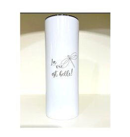 La maison du bar Verre thermos Hiball -  La vie est belle (blanc)