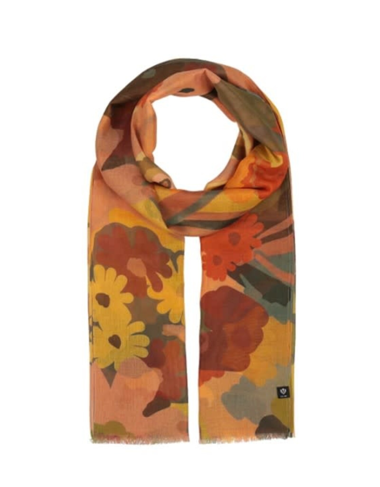 Fraas Foulard fleuri rétro  - Jaune