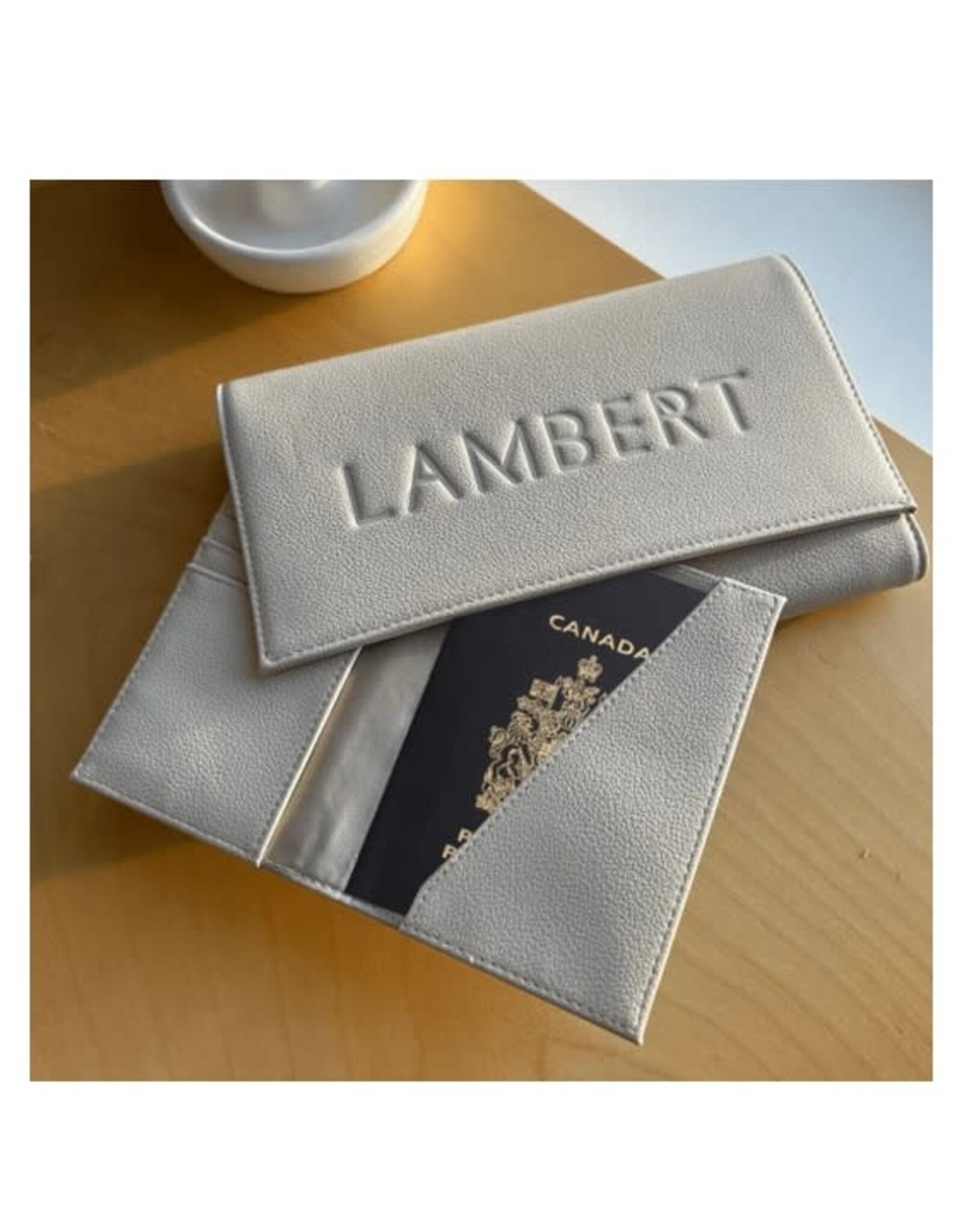 Lambert Étui passeport Atlas - oyster