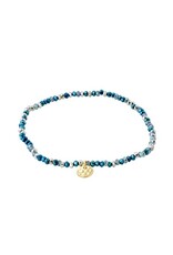 Pilgrim Bracelet élast. - Mix bleu & argent
