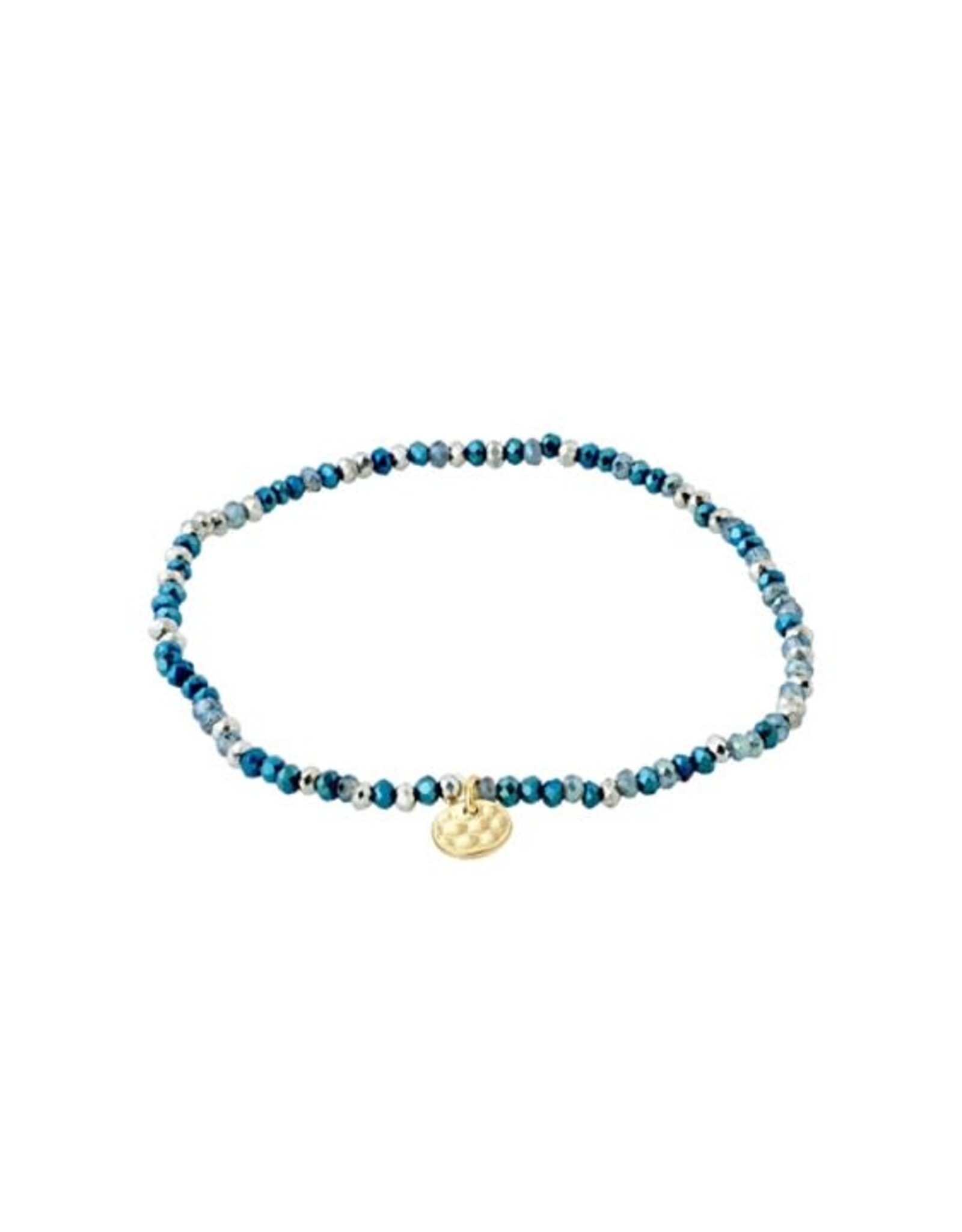 Pilgrim Bracelet élast. - Mix bleu & argent