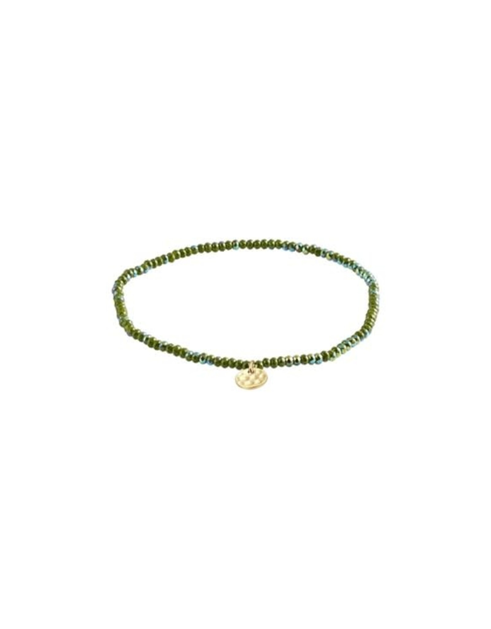 Pilgrim Bracelet élast. - Vert Foncé