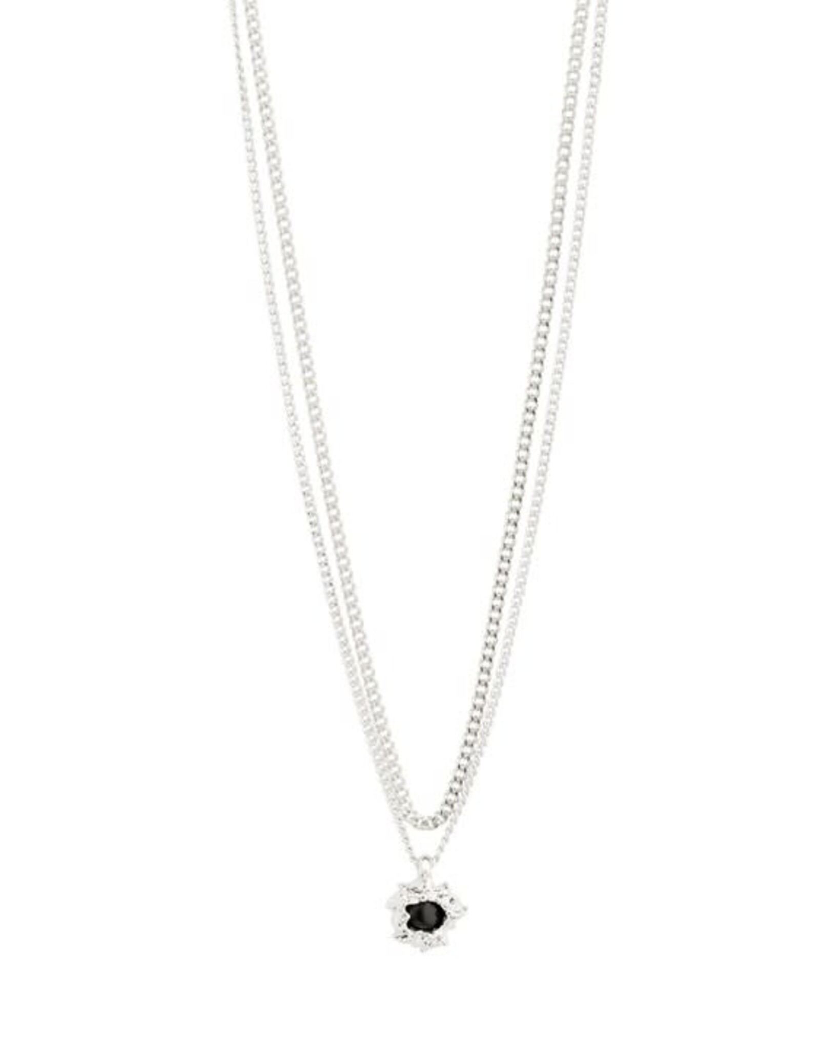 Pilgrim Collier Act Agate noir - SS