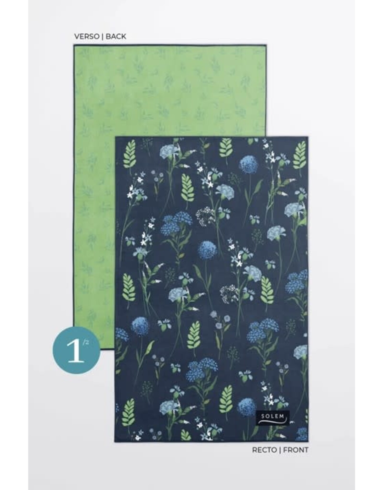 Solem Linges à vaisselle  - Inspiration Fleurie (Bleu)