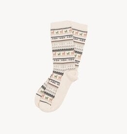 Chaussettes motif alpaga- Ivoire S/M