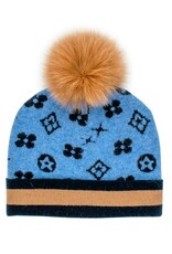 Tuque motif - Bleu & Camel