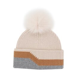 Tuque Bordure - Ivoire, gris, camel