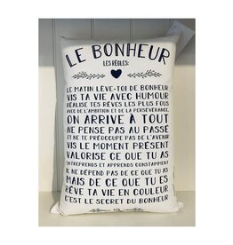 Fabrique Champêtre Coussin règles bonheur