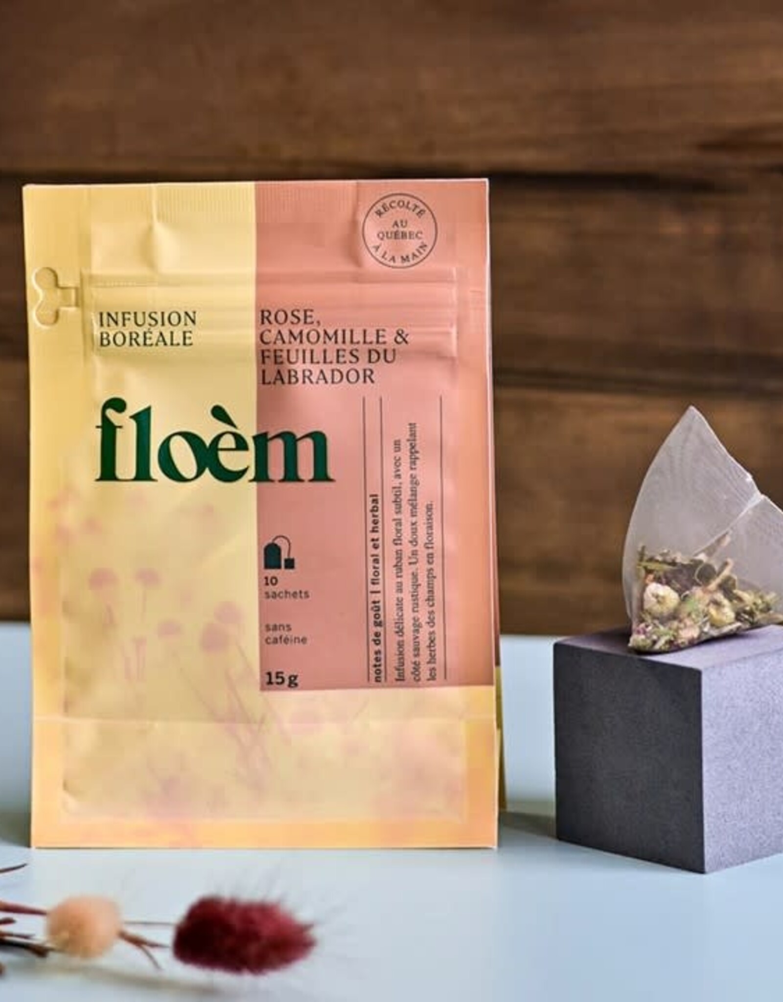Tisane - Camomille, Rose et thé Labrador ( sachets)