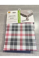 Nappe vinyle carreaux gris - 60 " Ronde