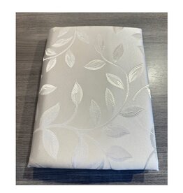 Nappe 70'' x 126''- Jacquard Feuilles Blanc