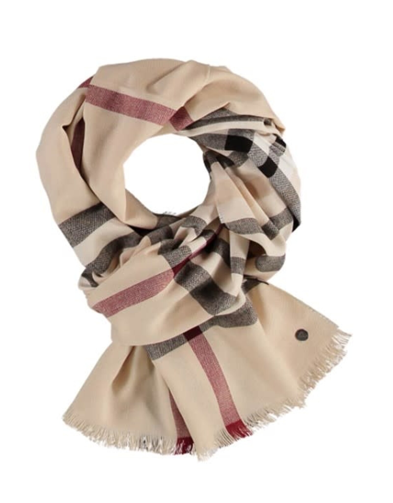 Fraas Foulard léger carreaux - Beige