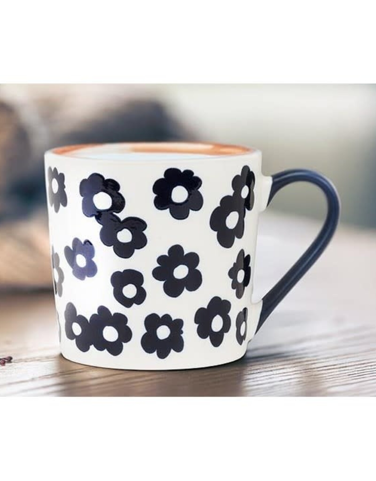 Tasse artisan - Fleurs noir