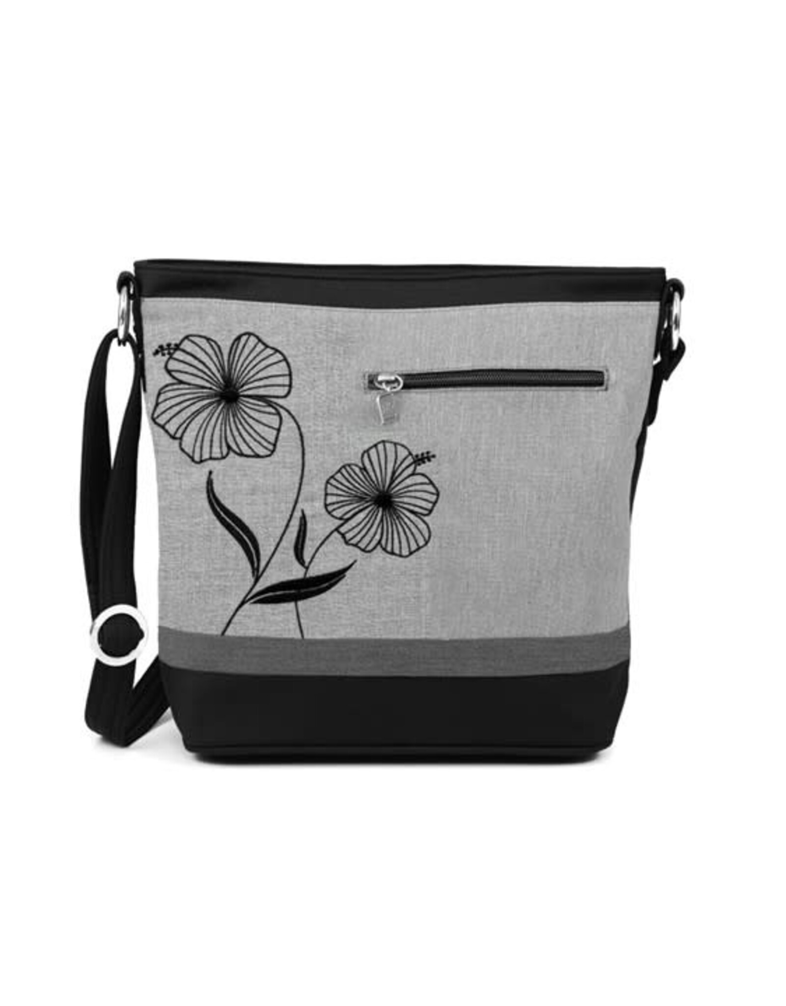 Jak's Petit sac Fleuri (Gingembre) - Noir