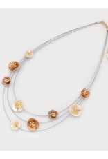Collier 3 rangs Pavots - Beige