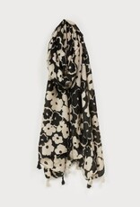 Caracol Foulard 6196 - Fleurs Crème & Noir