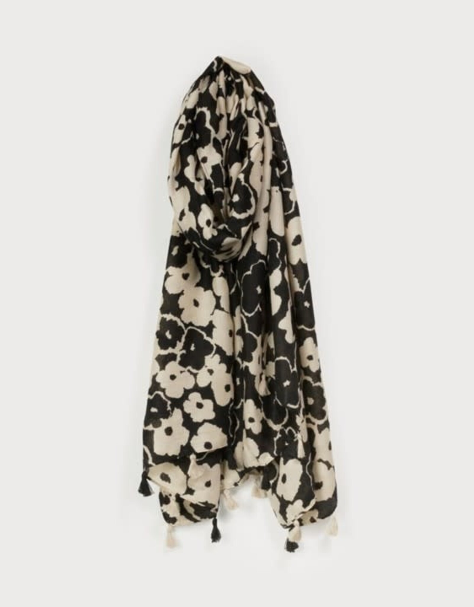 Caracol Foulard 6196 - Fleurs Crème & Noir
