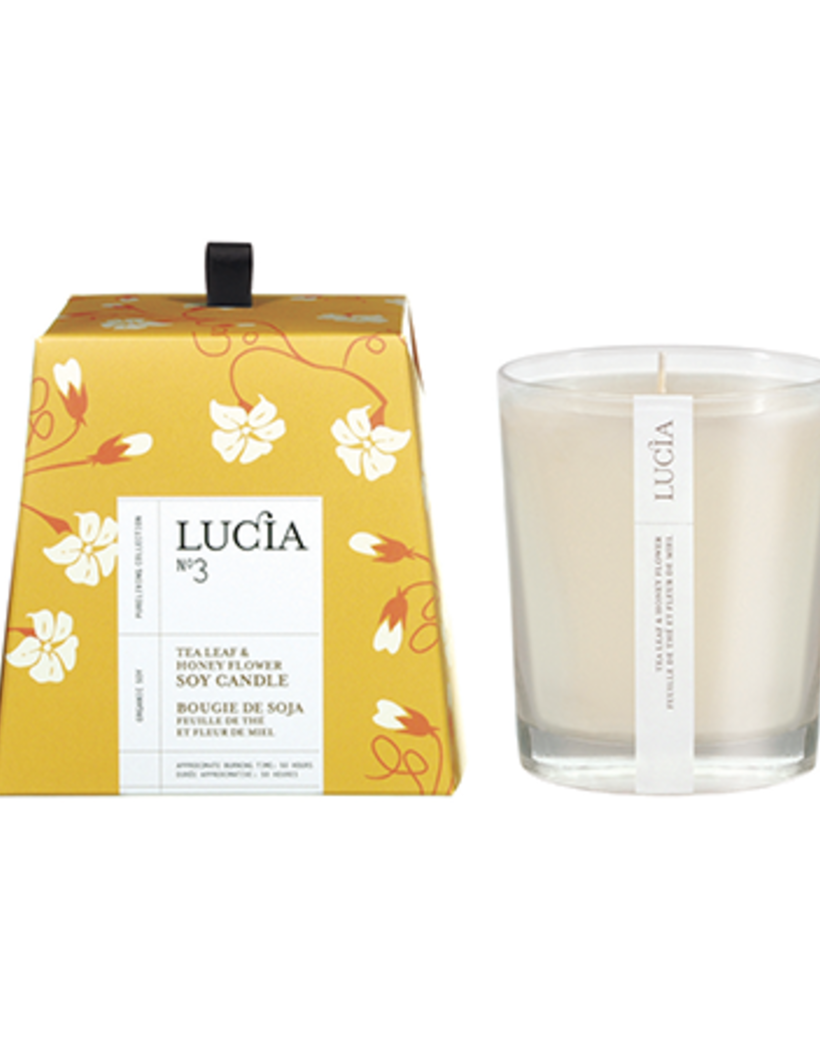 Lucia  par  Pure Living Bougie soja feuille de thé et miel sauvage 50 hr