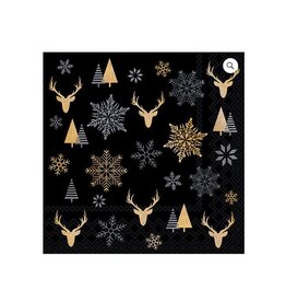 Serv. Table Noir + cerf Doré