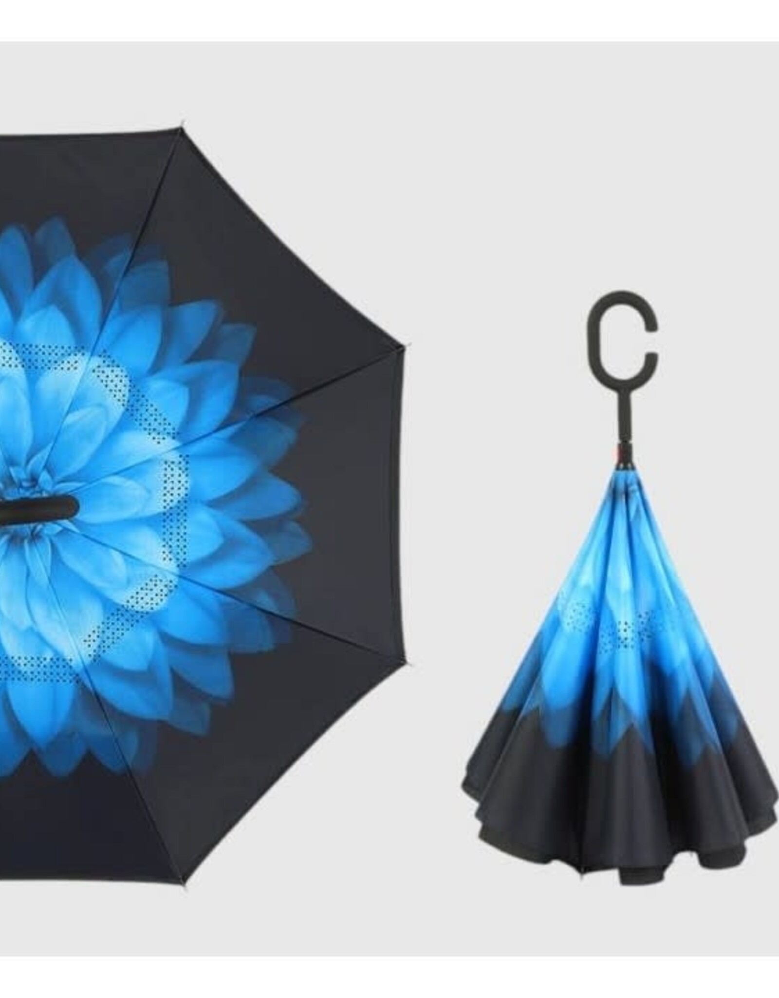 Parapluie Fleur - Bleu Royal
