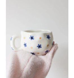 Moi D'Abord Tasse - Fleurs Bleues
